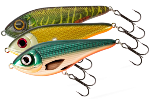 Strike Pro Buster Swim Junior 10,5cm Slow Sinking in verschiedenen Dekoren mit Drillingen